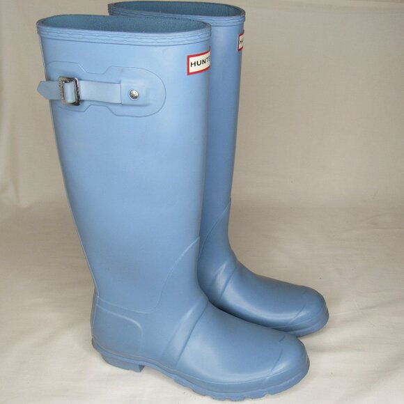 Hunter Shoes - Hunter Matte Blue Original Tall Rain Boot Women's 10